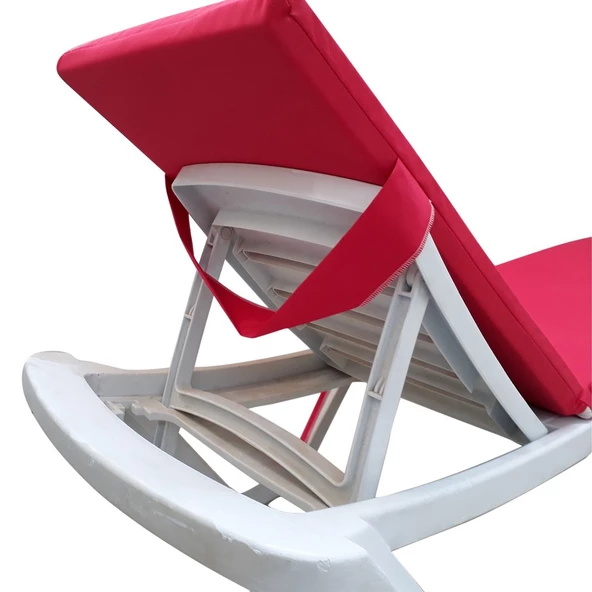 Mi̇rzade Şezlong Mi̇nderi̇ Lüks Su Geçi̇rmez Kumaş Yastikli Gri̇ Süngerli̇ Fermuarli-Pembe | Yastıklı Lüks Şezlong Minderi – 5 cm Sünger - Resim 2