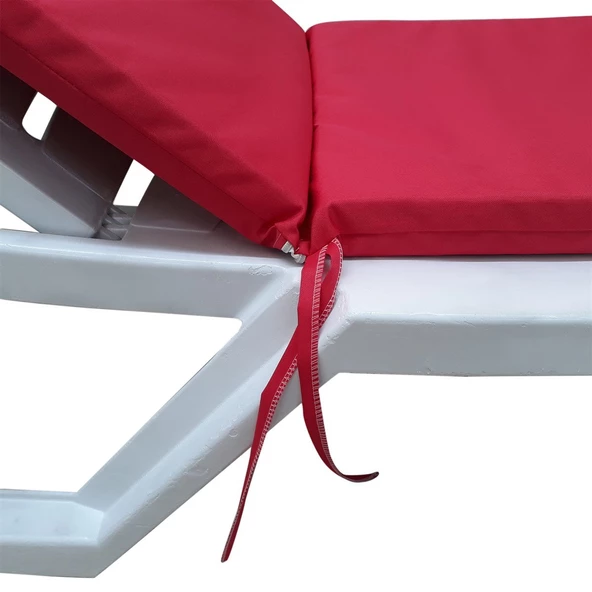 Mi̇rzade Şezlong Mi̇nderi̇ Lüks Su Geçi̇rmez Kumaş Yastikli Gri̇ Süngerli̇ Fermuarli-Pembe | Yastıklı Lüks Şezlong Minderi – 5 cm Sünger - Resim 4