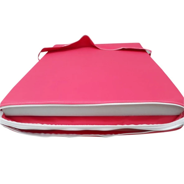 Mi̇rzade Şezlong Mi̇nderi̇ Lüks Su Geçi̇rmez Kumaş Yastikli Gri̇ Süngerli̇ Fermuarli-Pembe | Yastıklı Lüks Şezlong Minderi – 5 cm Sünger - Resim 3