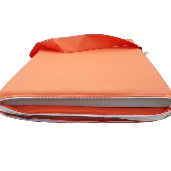 Mi̇rzade Şezlong Mi̇nderi̇ Lüks Su Geçi̇rmez Kumaş Yastikli Gri̇ Süngerli̇ Fermuarli-Turuncu | Yastıklı Lüks Şezlong Minderi – 5 cm Sünger - Resim 4