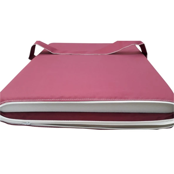 Mi̇rzade Şezlong Mi̇nderi̇ Lüks Su Geçi̇rmez Kumaş Yastikli Gri̇ Süngerli̇ Fermuarli-Bordo | Yastıklı Lüks Şezlong Minderi – 5 cm Sünger - Resim 4