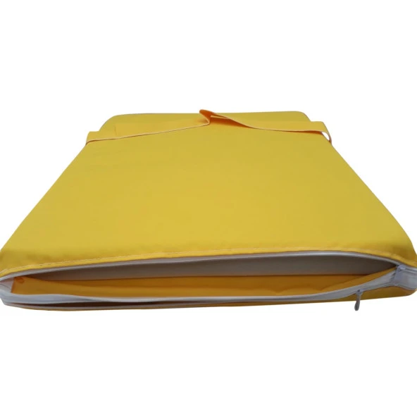 Mi̇rzade Şezlong Mi̇nderi̇ Lüks Su Geçi̇rmez Kumaş Yastikli Gri̇ Süngerli̇ Fermuarli-Sari | Yastıklı Lüks Şezlong Minderi – 5 cm Sünger - Resim 4