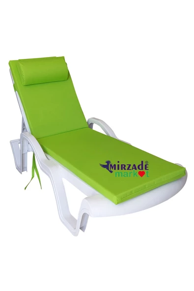 Mi̇rzade Şezlong Mi̇nderi̇ Lüks Su Geçi̇rmez Kumaş Yastikli Gri̇ Süngerli̇ Fermuarli-Fistik Yeşi̇l | Yastıklı Lüks Şezlong Minderi – 5 cm Sünger ürün görseli