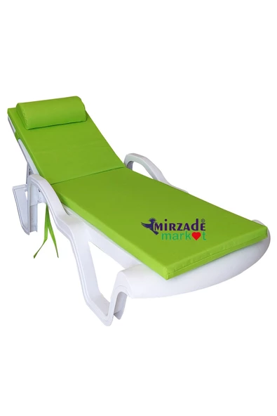 Mi̇rzade Şezlong Mi̇nderi̇ Lüks Su Geçi̇rmez Kumaş Yastikli Gri̇ Süngerli̇ Fermuarli-Fistik Yeşi̇l | Yastıklı Lüks Şezlong Minderi – 5 cm Sünger - Resim 2