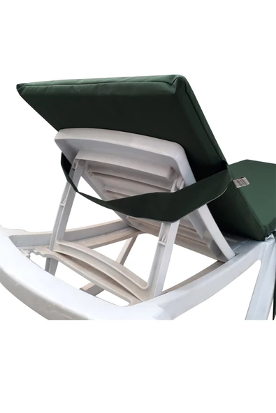 MİRZADE STANDART FERMUARLI ŞEZLONG MİNDERİ SU GEÇİRMEZ KUMAŞ-KOYU YEŞİL - Resim 4