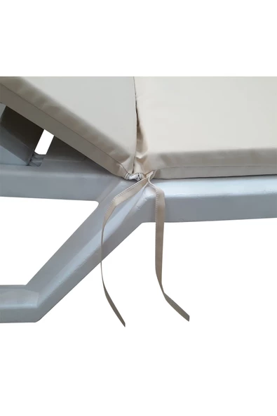 MİRZADE STANDART FERMUARLI ŞEZLONG MİNDERİ SU GEÇİRMEZ KUMAŞ-KREM - Resim 2