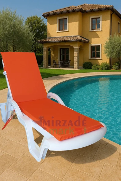 Mi̇rzade Şezlong Mi̇nderi̇ Standart  Su Geçi̇rmez Malzeme-Turuncu | Su Geçirmez Şezlong Minderi – 5 cm Sünger ürün görseli