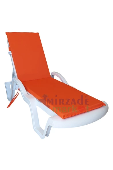 Mi̇rzade Şezlong Mi̇nderi̇ Standart  Su Geçi̇rmez Malzeme-Turuncu | Su Geçirmez Şezlong Minderi – 5 cm Sünger - Resim 2