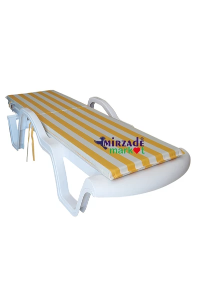 Mi̇rzade Şezlong Mi̇nderi̇ Standart Su Geçi̇rmez Malzeme-Sari Krem | Su Geçirmez Şezlong Minderi – 5 cm Sünger - Resim 3