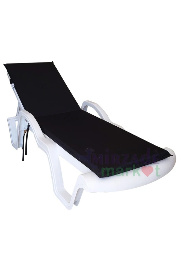 Mi̇rzade Şezlong Mi̇nderi̇ Standart  Su Geçi̇rmez Malzeme-Si̇yah | Su Geçirmez Şezlong Minderi – 5 cm Sünger - Resim 2