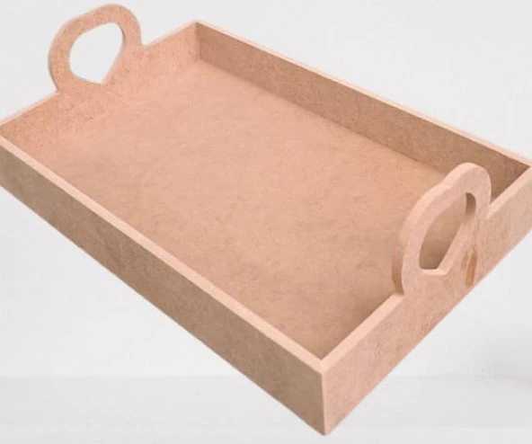 Hobi ERC 90367 MODEL Tepsi Kalp Kulplu Ahşap MDF HAM El Yapım