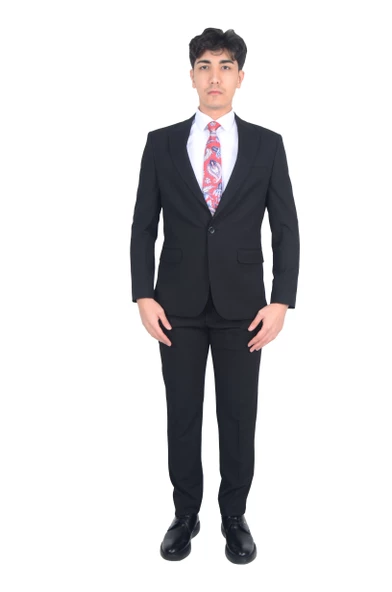 Erkek Sivri Yaka Takım Elbise - 4