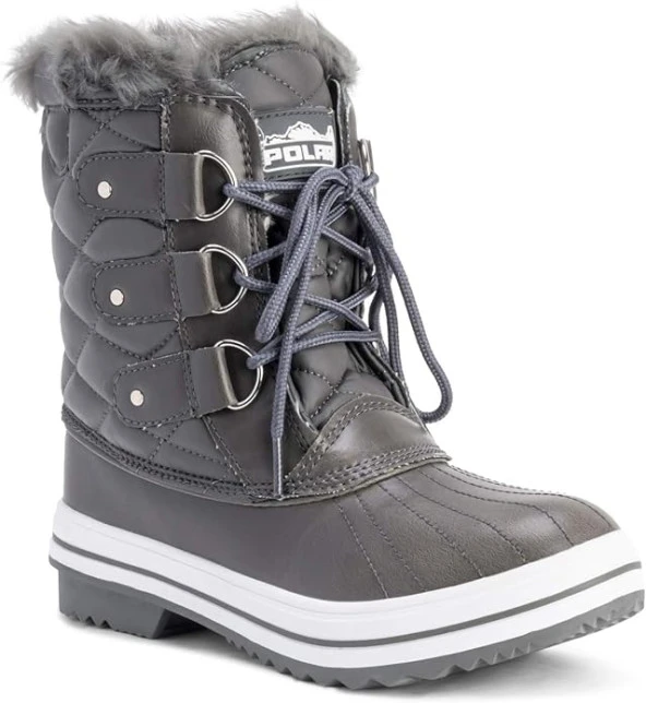 Polar Kadın Kar Botu Kapitone Kısa Kış Kar Yağmur Su Geçirmez Sıcak Tutar No:39 Suni Kürk - 2