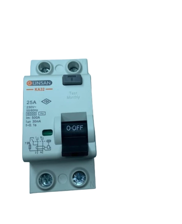 Günsan 2x25A 30Ma  Kaçak Akım Rölesi KA32-25/30Ma - 2
