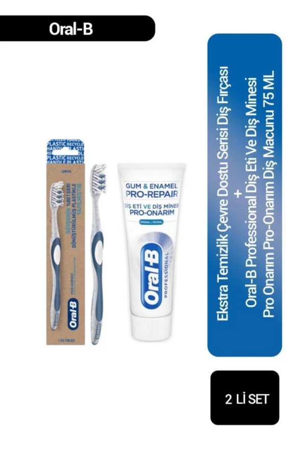 Oral-B Pro Onarım Diş Macunu+ Çevre Dostu Diş Fırçası
