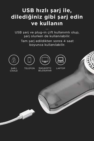Torima M23 Exstra Bıçaklı Şarjlı Tüy Temizleme ve Tiftik Temizleme Makinesi - 6