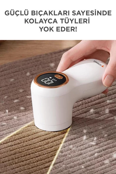 Torima Dijital Ekranlı M118 Exstra Bıçaklı Şarjlı Tüy Temizleme ve Tiftik Temizleme Makinesi - 6
