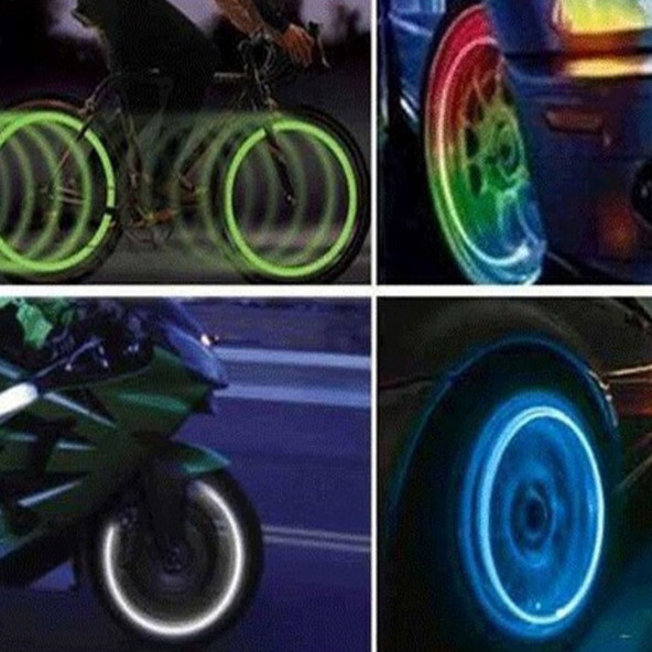 Araç Motorsiklet Fosforlu Sibop Kapağı (4 Adet) - 3