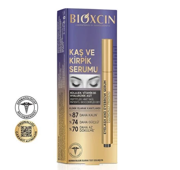 Bioxcin Kolajen ve Hyaluronik Asit İçerikli Kaş ve Kirpik Serumu 3 ml