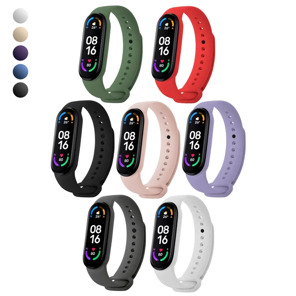 Xiaomi Mi Band 5 / 6 Uyumlu Silikon Kordon