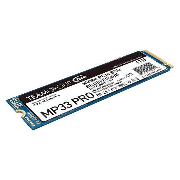 Team MP33 Pro 1TB 3500/3000MB/s NVMe PCIe Gen3x4 M.2 SSD Disk  (TM8FPD001T0C101) - 2