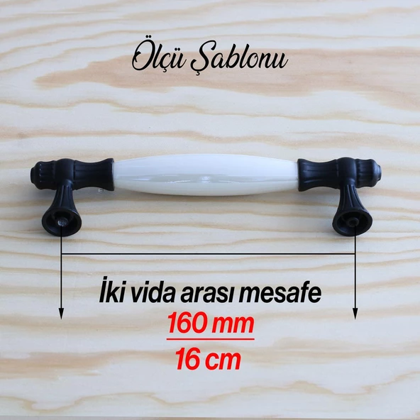 Gerçek Sedef Kulpu Siyah160 Mm Mobilya Çekmece Dolap Mutfak Kulpları Kulbu Kulpları Dolabı Kulpu - Resim 7