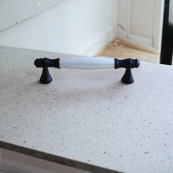 Gerçek Sedef Kulpu Siyah160 Mm Mobilya Çekmece Dolap Mutfak Kulpları Kulbu Kulpları Dolabı Kulpu - Resim 3