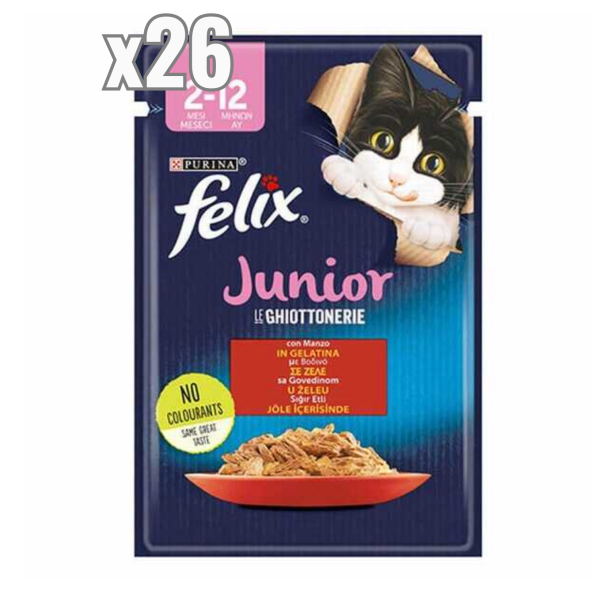 Felix Pouch Junior Sığır Etli Yavru Kedi Maması 26x85g