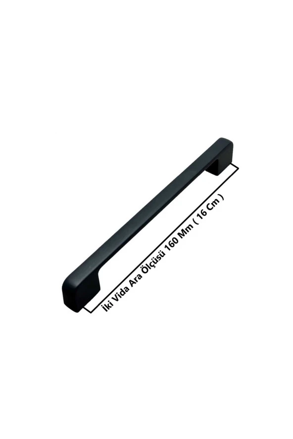 Arel Mat Siyah Tv Ünitesi Vestiyer Yatak Odası Mutfak Dolap Çekmece Kulpu 160 Mm (16 Cm) 2 Adet - 4
