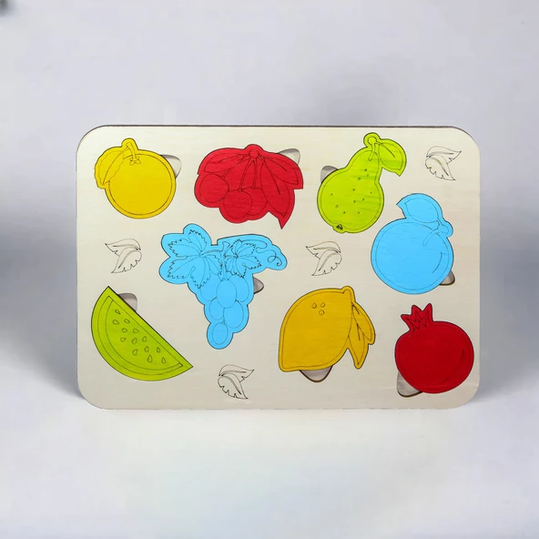 Ahşap 3 lu Eğitici Öğretici Set Yapboz Puzzle Bultak Çocuk Oyuncağı, Hayvan, Meyve, Deniz - 6