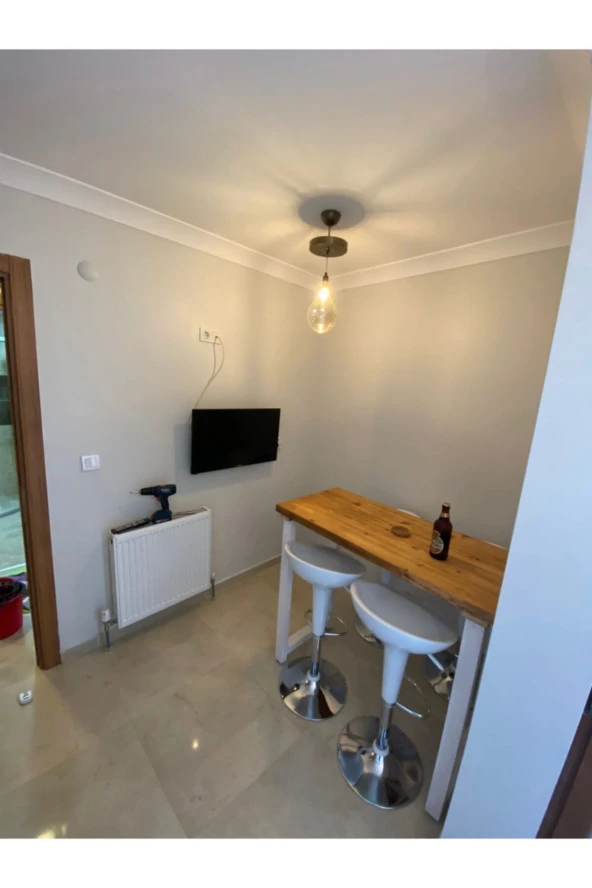 Retro Çift Renk Ahşap Bar Masası - 4