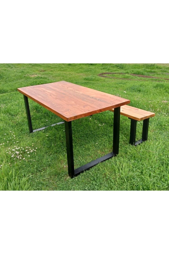 NUR AHŞAP Ağaç Yemek Masası Takımı Mutfak Masası Ahşap Masa Bank