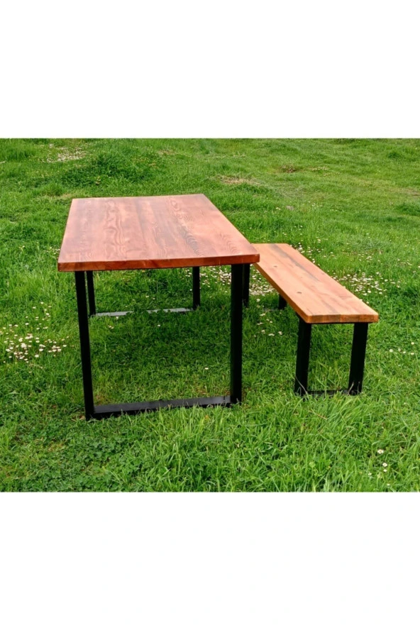 NUR AHŞAP Ağaç Yemek Masası Takımı Mutfak Masası Ahşap Masa Bank - 2