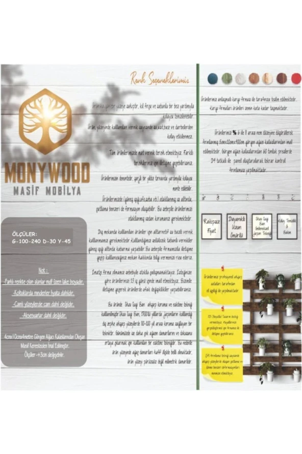 Monywood Masif Ahşap Bank Mbn0672 - 3