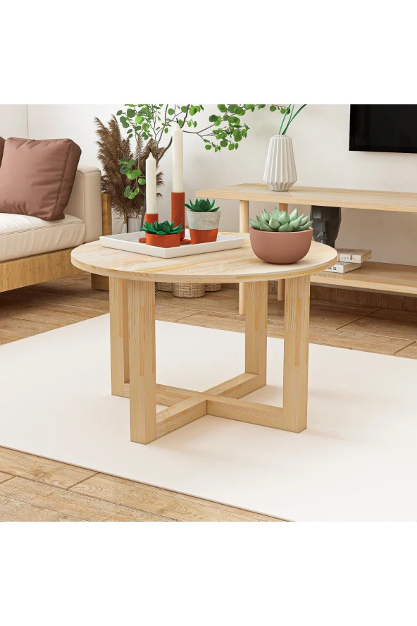 GİVAYO WOOD'S Glossy Ahşap Orta Sehpa - Resim 2