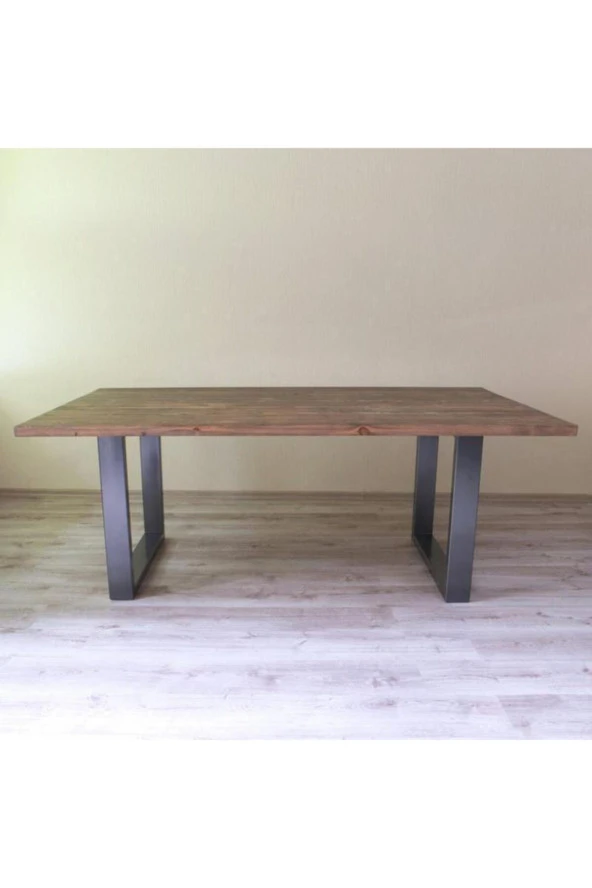 Wood Bazaar Metal Ayaklı Banklı Yemek Masası 150x80 - 2