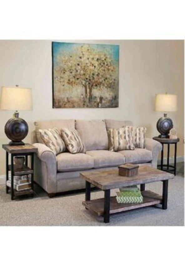 NUR AHŞAP Doğal Ahşap Orta Sehpa - 2