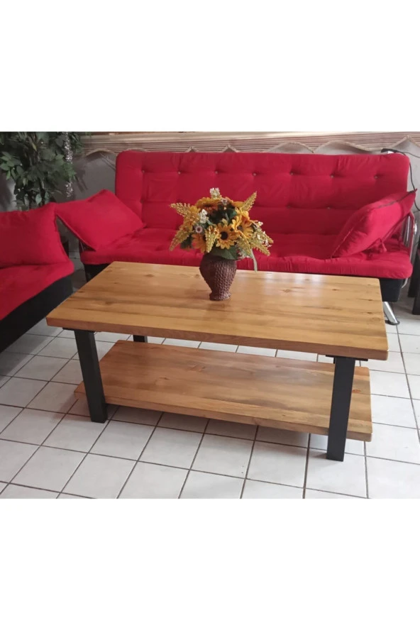 NUR AHŞAP Doğal Ahşap Orta Sehpa - 2