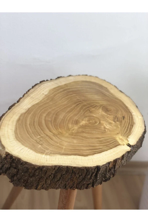 Dopekido Tasarım Ak Meşe Ağacı Doğal Ahşap Kütük Zigon Sehpa - 2