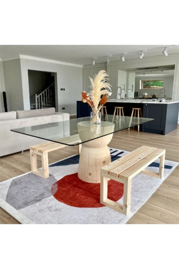 NUR AHŞAP Doğal Ahşap Bank Bench - 2