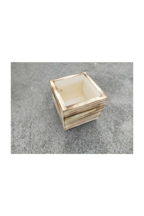 NUR AHŞAP Dekoratif Doğal Ahşap Saksı