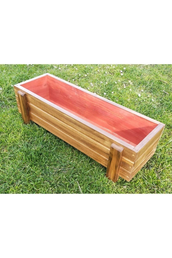 NUR AHŞAP Dekoratif Ahşap Saksı - Resim 2