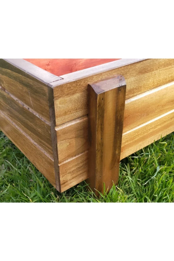 NUR AHŞAP Dekoratif Ahşap Saksı - Resim 3