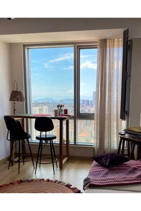 NUR AHŞAP Masif Ceviz Rengi Bar Masası - 2