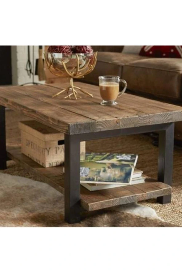 BY BNL DESIGN Masif Ahşap Orta Sehpa - Resim 2