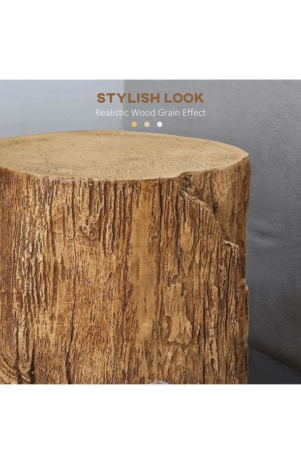 E&K ÇAY Ahşap Yan Sehpa Ahşap Kütük 1. Kalite Meşe Kütüğü - 3