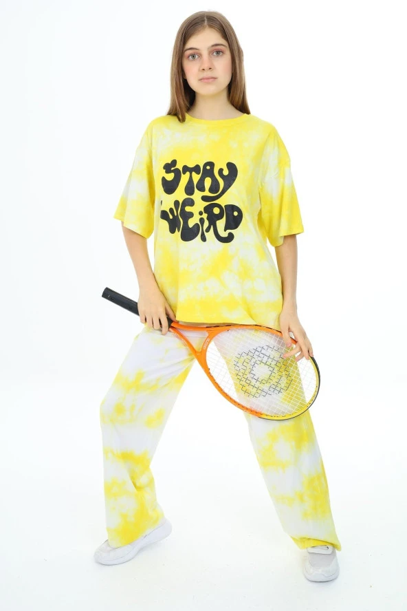 Kız Çocuk Batik Baskılı Alt-Üst Takım 7-12 Yaş Px026 - 2