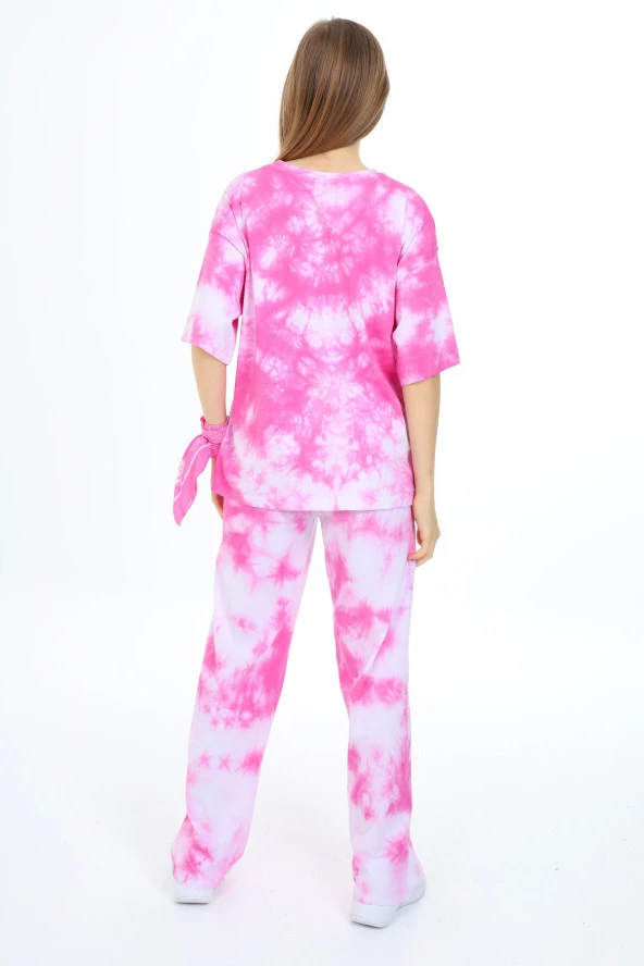 Kız Çocuk Batik Baskılı Alt-Üst Takım 7-12 Yaş Px026 - 8