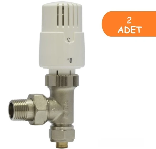 2 Adet ECA TRV4 Termostatik Köşe Radyatör Valfi Pex Köşe 602120780