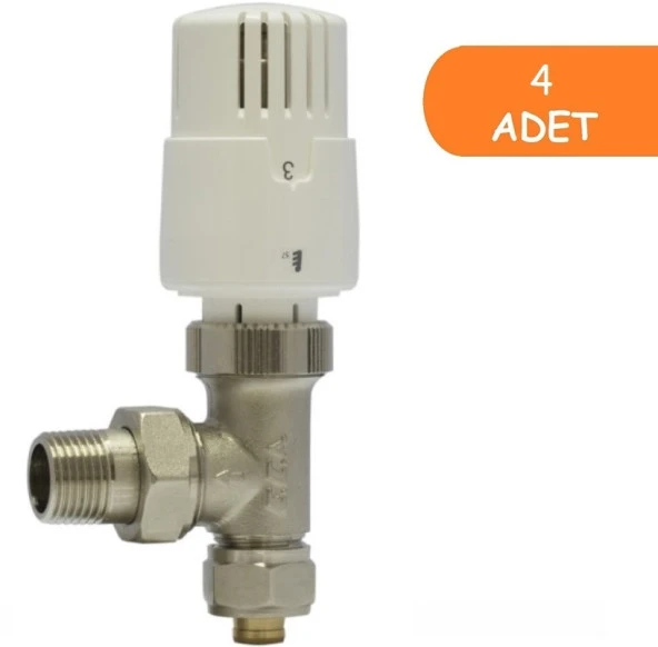 4 Adet ECA TRV4 Termostatik Köşe Radyatör Valfi Pex Köşe 602120780